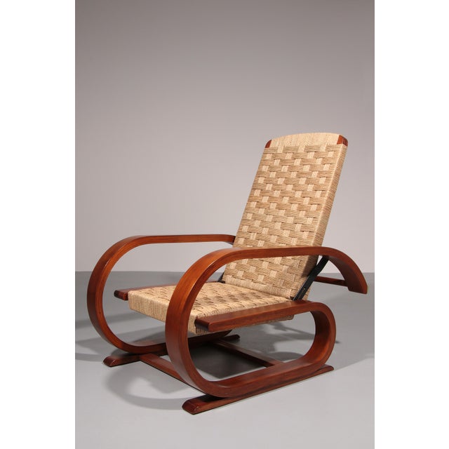 Vintage Italian Mahogany Recliner Chair, 1950s For Sale - Image 10 of 16