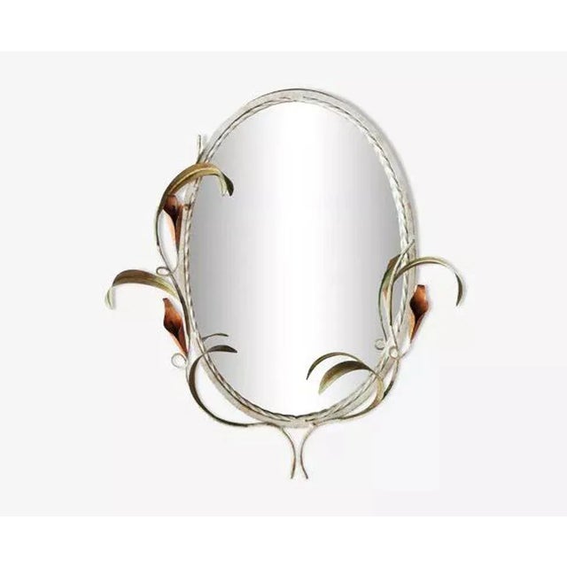 Art Deco Wrought Iron Plant Mirror, 1960s For Sale - Image 9 of 9