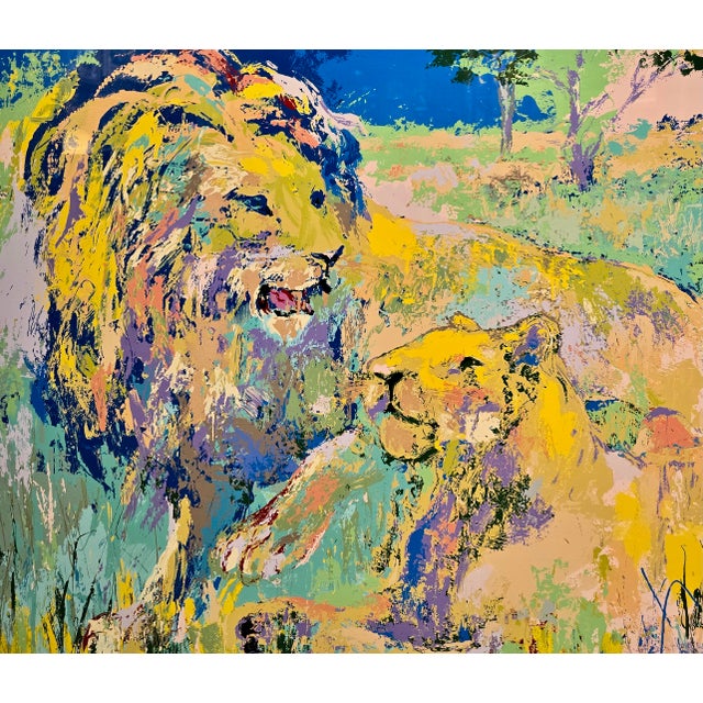 Paper LeRoy Neiman – Lion Couple – 1981 Hand-Signed Limited Edition Serigraph 244/300 For Sale - Image 7 of 12