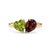 Celebrate harmony and elegance with this beautifully crafted two-stone gemstone ring, featuring a vibrant 5mm heart-cut...