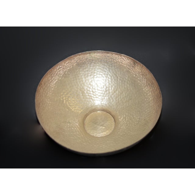 Metal Mid 20th Century Hammered Silver Bowl Hand Crafted Modern For Sale - Image 7 of 15