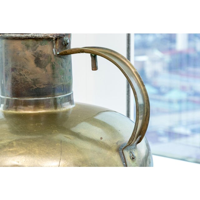 19th Century Antique Large Brass Lidded Jug With Handle For Sale - Image 5 of 8