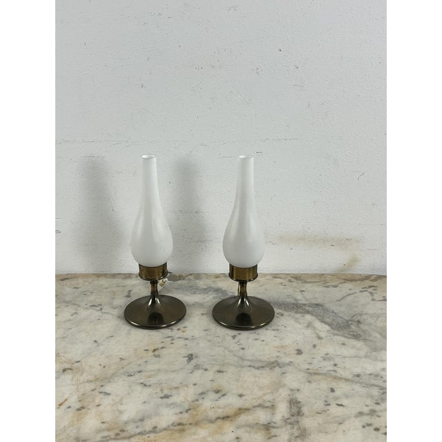 Mid-Century Table Lamps in the style of Stilnovo, 1950s, Set of 2 For Sale - Image 11 of 16