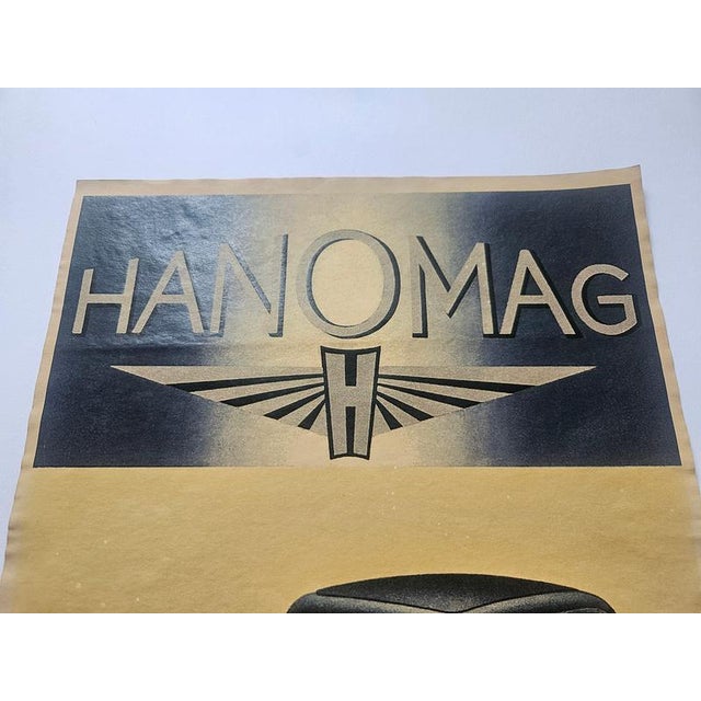 1930s Art Deco Hanomag Automobile Advertising Poster, 1930s For Sale - Image 5 of 8