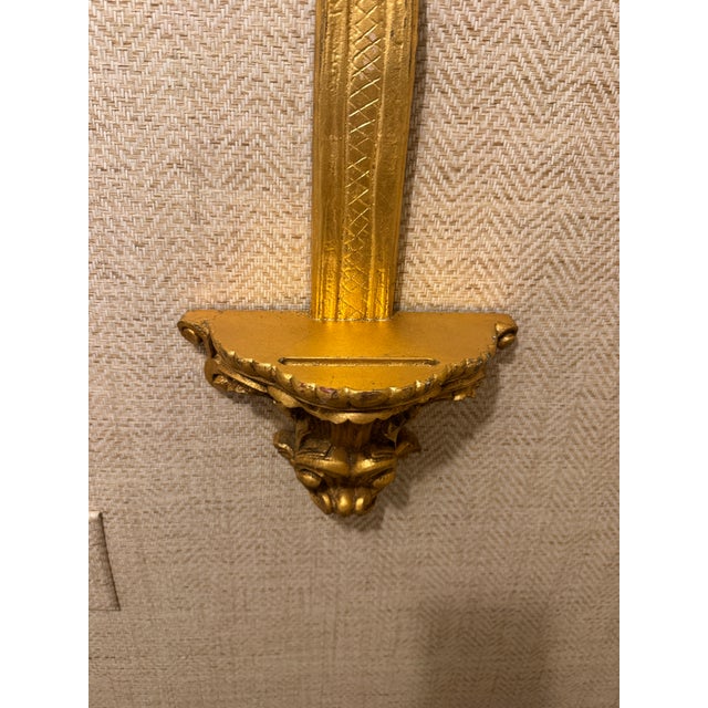 1940s Ornate Pair of Carved Giltwood Wall Shelves For Sale - Image 9 of 10