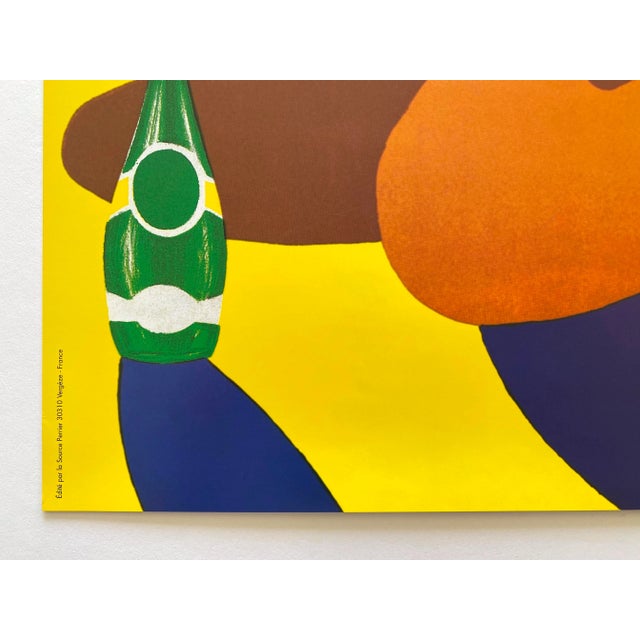 Paper Bernard Villemot Vintage 1980's " Perrier " Offset Lithograph Print French Pop Art Poster For Sale - Image 7 of 9