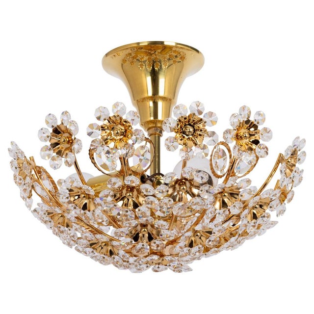 Cut-Glass Flower Flush Mount from Palwa, Germany, 1970s For Sale - Image 12 of 12