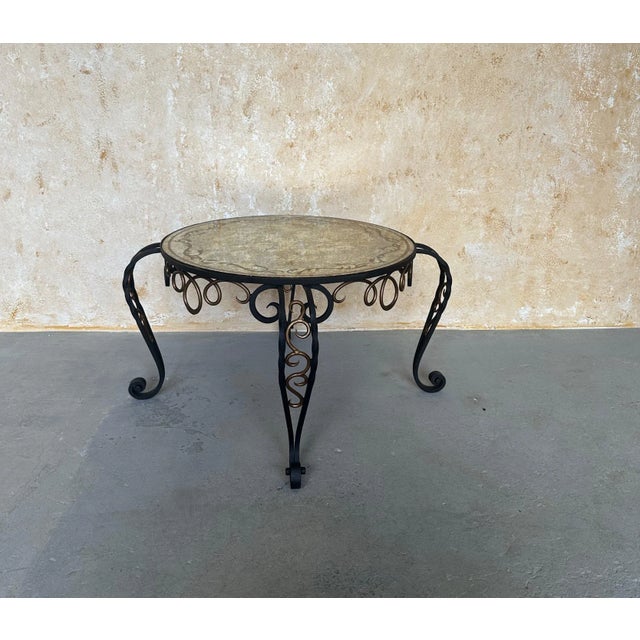 French Iron and Glass Coffee Table For Sale - Image 4 of 12