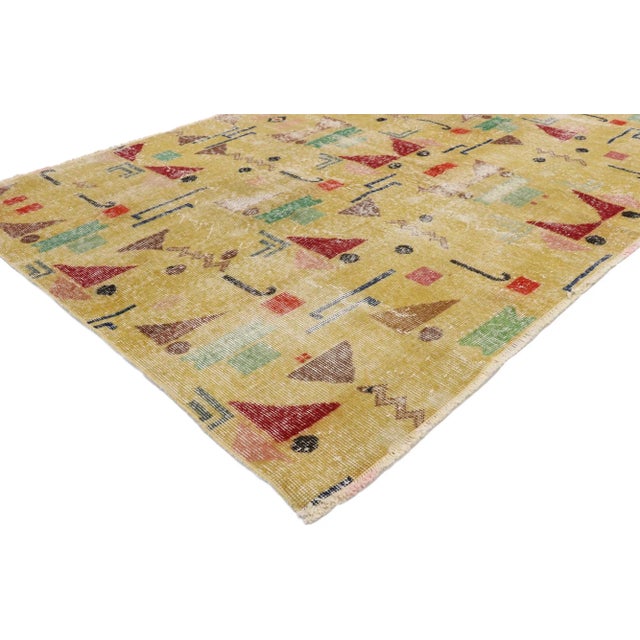 Postmodern Zeki Muren Vintage Turkish Sivas Rug - 04'09 X 06'00 For Sale - Image 3 of 10