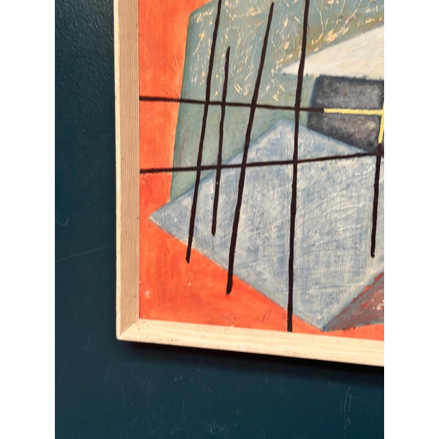 Abstract Composition, 1950s, Oil Painting on Panel, Framed For Sale - Image 6 of 18