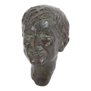 Rare Antique Gorham Founders Em Greene Bronze Wall Bust Smiling Boy Statue