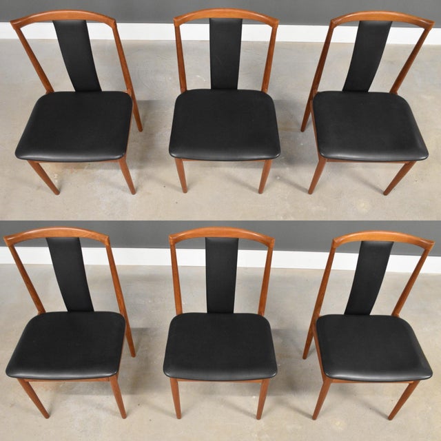 Mid-Century Modern Danish Modern Teak Black Dining Chairs by Henning Sorensen - Set of 6 For Sale - Image 3 of 10