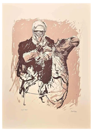 Sergio Barletta, Man on Horseback, Lithograph, 20th Century
