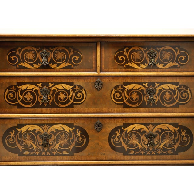 Brown Century Furniture Grand Rapids Chippendale Inlaid Walnut Five-Drawer Chest For Sale - Image 8 of 12