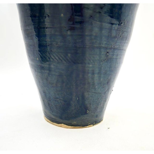 Large Blue Ceramic Floor Standing Vases, 1970s, Set of 2 For Sale - Image 9 of 11