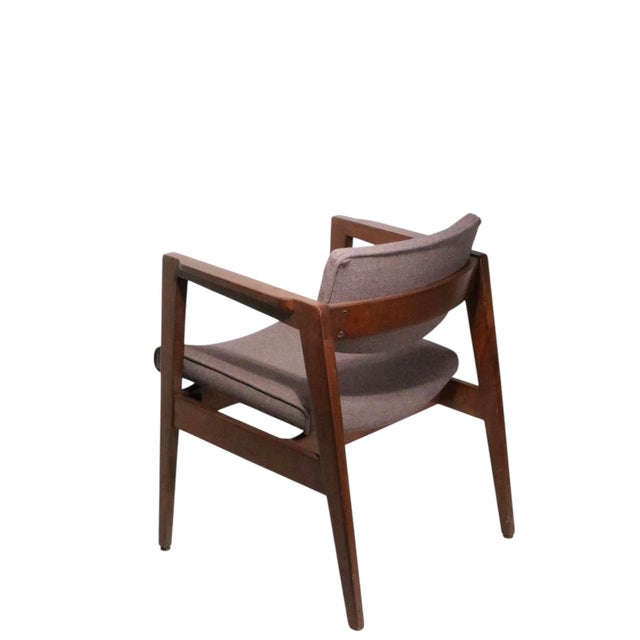 Gunlocke Mid 20th Century Architectural Mid Century Arm Chair by Gunlocke For Sale - Image 4 of 5