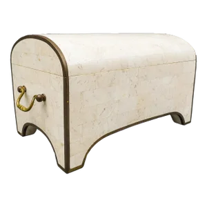 Mid 20th Century Maitland - Smith Tessellated Stone & Brass Wood Lined Chest
