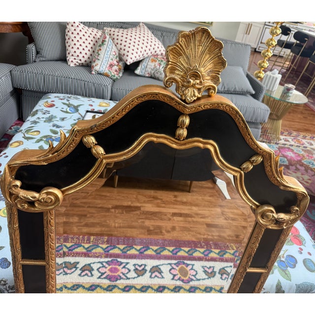 Brand New Made to Order Friedman Brothers Sir Berwick Black and Gold Gilded Mirror. European style, blending old world...