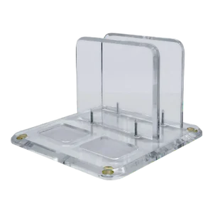 Vintage Post-Modern Beveled Clear Lucite Library Desk Envelope Letter Holder