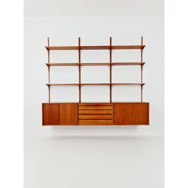 Large Mid-Century Danish Teak Wall Unit with 3 Cabinets by Poul Cadovius for Cado, Denmark, 1960s For Sale - Image 11 of 11