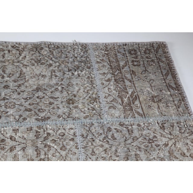 Late 20th Century Authentic Vintage Turkish Patchwork Rug From Handwoven Wool -5' 8'' X 7' 8'' For Sale - Image 5 of 8