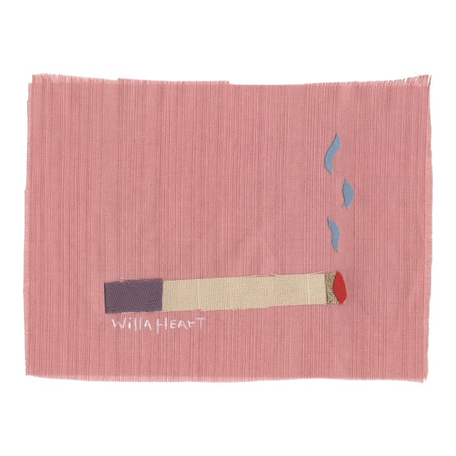 Angelique the Eggplant Cigarette by Willa Heart in Natural Frame, Mini Art Print For Sale