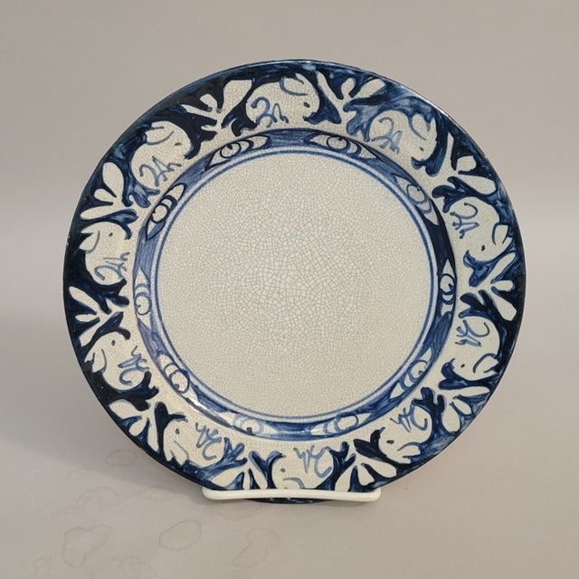 Blue Dedham Pottery Rabbit Plate, Blue Crackleware, C. 1910s For Sale - Image 8 of 8