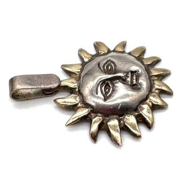 Sergio Bustamante Sterling Silver & Gilt Sun Face Pendant Limited Edition 6/99 For Sale - Image 16 of 18