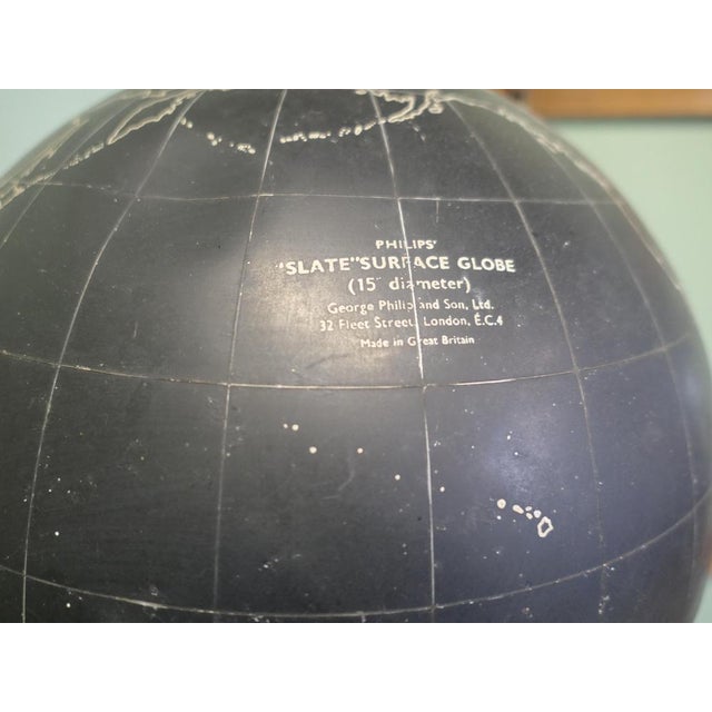 Terrestrial Slate Globe from Phillips, 1950 For Sale - Image 6 of 8