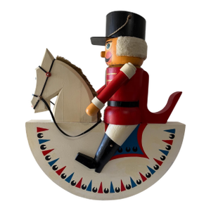 Unknown, Vintage Huge German Folk Art Wood Sculpture Rocking Horse Erzgebirge Reiterlein