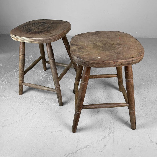 Set of English Wooden Stools, 1920s For Sale - Image 4 of 16
