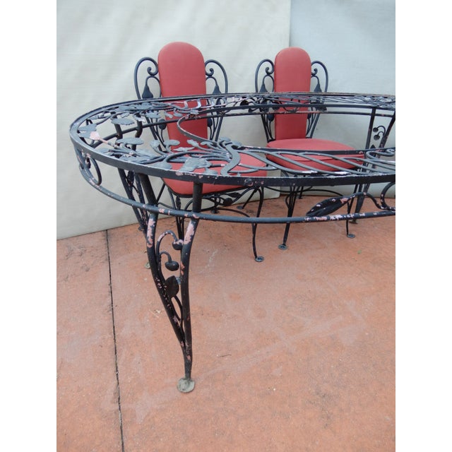 Salterini Wrought Iron Indoor Dining Table & 6 Chairs For Sale - Image 4 of 13