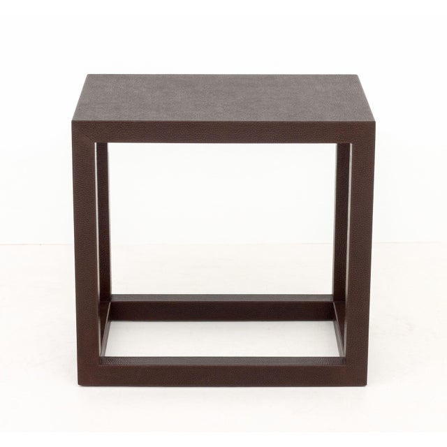 Late 20th Century Karl Springer Attr. Maroon Leather End Tables, Pair For Sale - Image 5 of 7