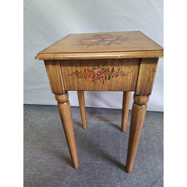 A Pair of Painted Antique Single Drawer Side Tables For Sale In Mobile - Image 6 of 10