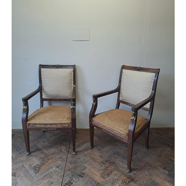 French Empire Style Armchairs, 1900, Set of 2 For Sale - Image 9 of 9