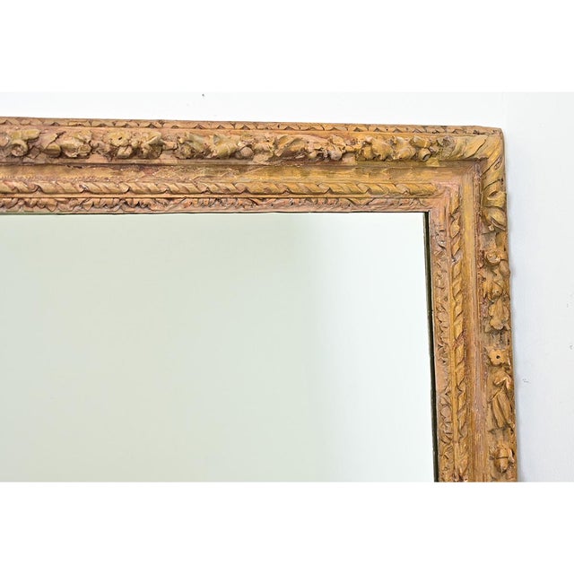 French 18th Century Hand-Carved Frame with New Mirror Plate For Sale - Image 12 of 14