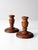 Mid 20th Century Vintage Turned Wood Candlestick Holders Pair For Sale - Image 5 of 8