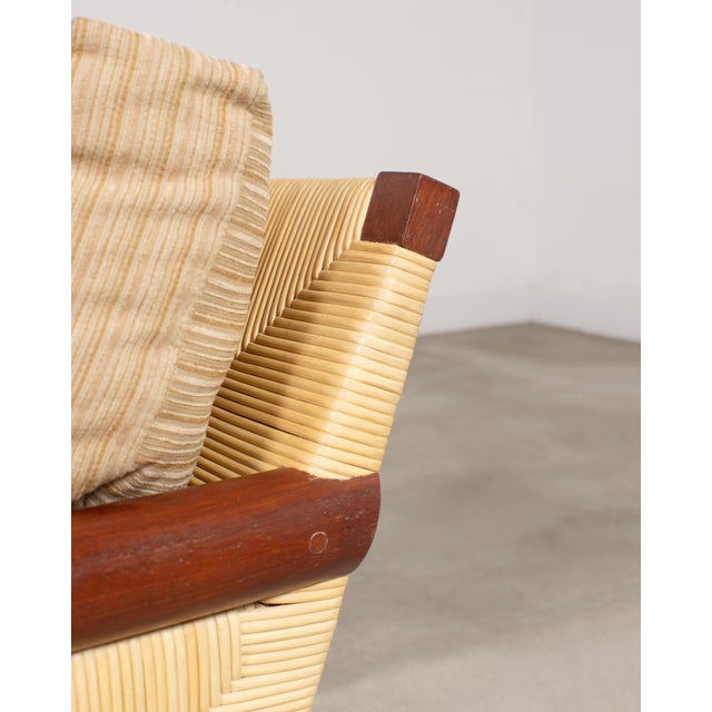 Pair John Hutton for Donghia Merbau Rattan Lounge Chairs For Sale - Image 9 of 18