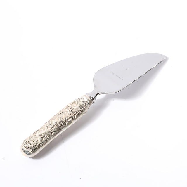 Aesthetic Movement Tiffany and Co. Sterling Silver Chrysanthemum Cake Knife For Sale - Image 12 of 12