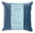 Stunning blue velvet pillows by Lacefield Designs, accentuated by a pretty fretwork stripe down the center. Includes down...