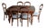 Antique Mahogany Dining Table with Chairs, 1800s, Set of 7 For Sale