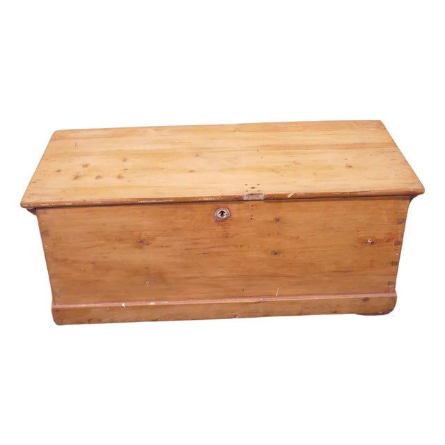Vintage Pine Carriage Trunk For Sale