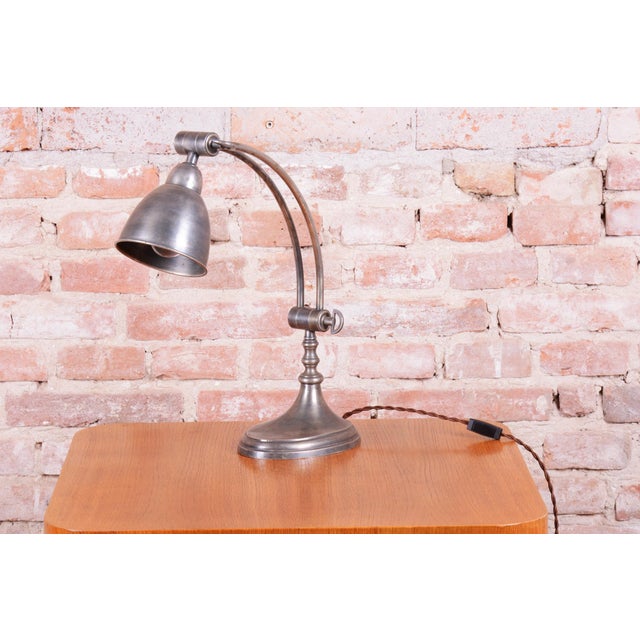 Art Deco Table Lamp in Chrome-Plated Steel, France, 1920s For Sale - Image 4 of 14