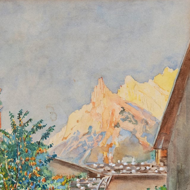 'South Tyrol Landscape With Church' by Reinhard Caspar, Modern German Watercolor, Karlsruhe, Dachau For Sale In Monterey, CA - Image 6 of 8