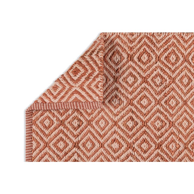 Part & Parcel Goods Textured Diamond Rug, 5'x8', Topaz and Bisque For Sale - Image 4 of 4