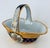 Ceramic Cobalt Blue Porcelain Basket Vase With 22k Gold Encrustation and Romantic Scene For Sale - Image 7 of 16
