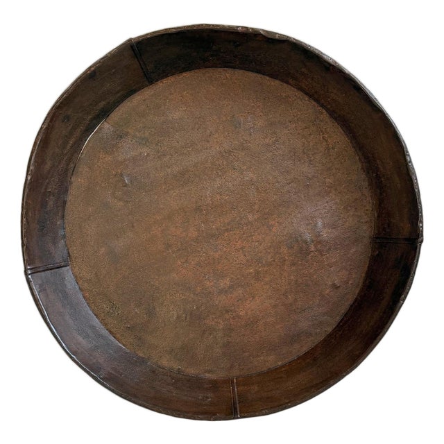 Industrial Vintage Iron Round Tray For Sale