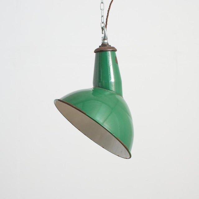 Green Green Enamel Parabolic Light from Benjamin, 1940s For Sale - Image 8 of 8