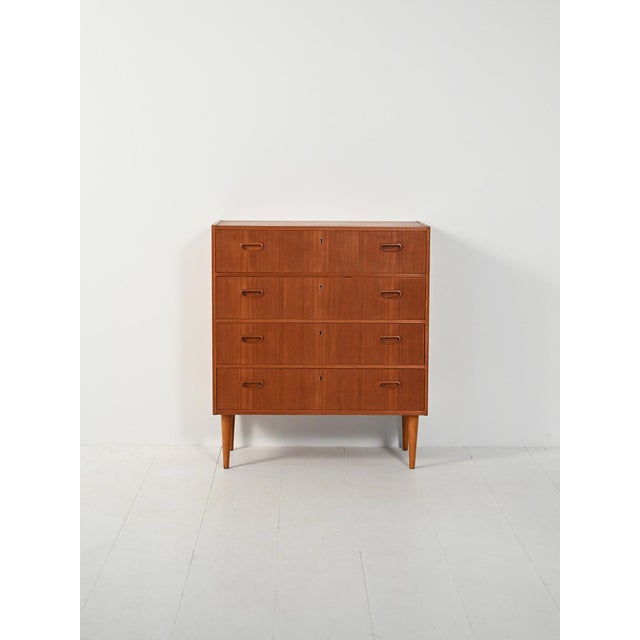 Brown Scandinavian Chest of Drawers in Teak, 1950s For Sale - Image 8 of 8