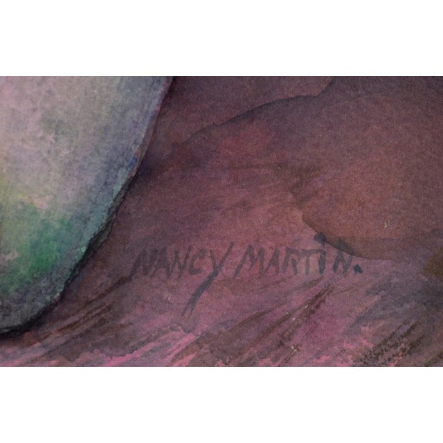 Late 20th Century Late 20th Century "Pink Roses" Spring Bouquet Still-Life Painting by Nancy Martin, Framed For Sale - Image 5 of 8